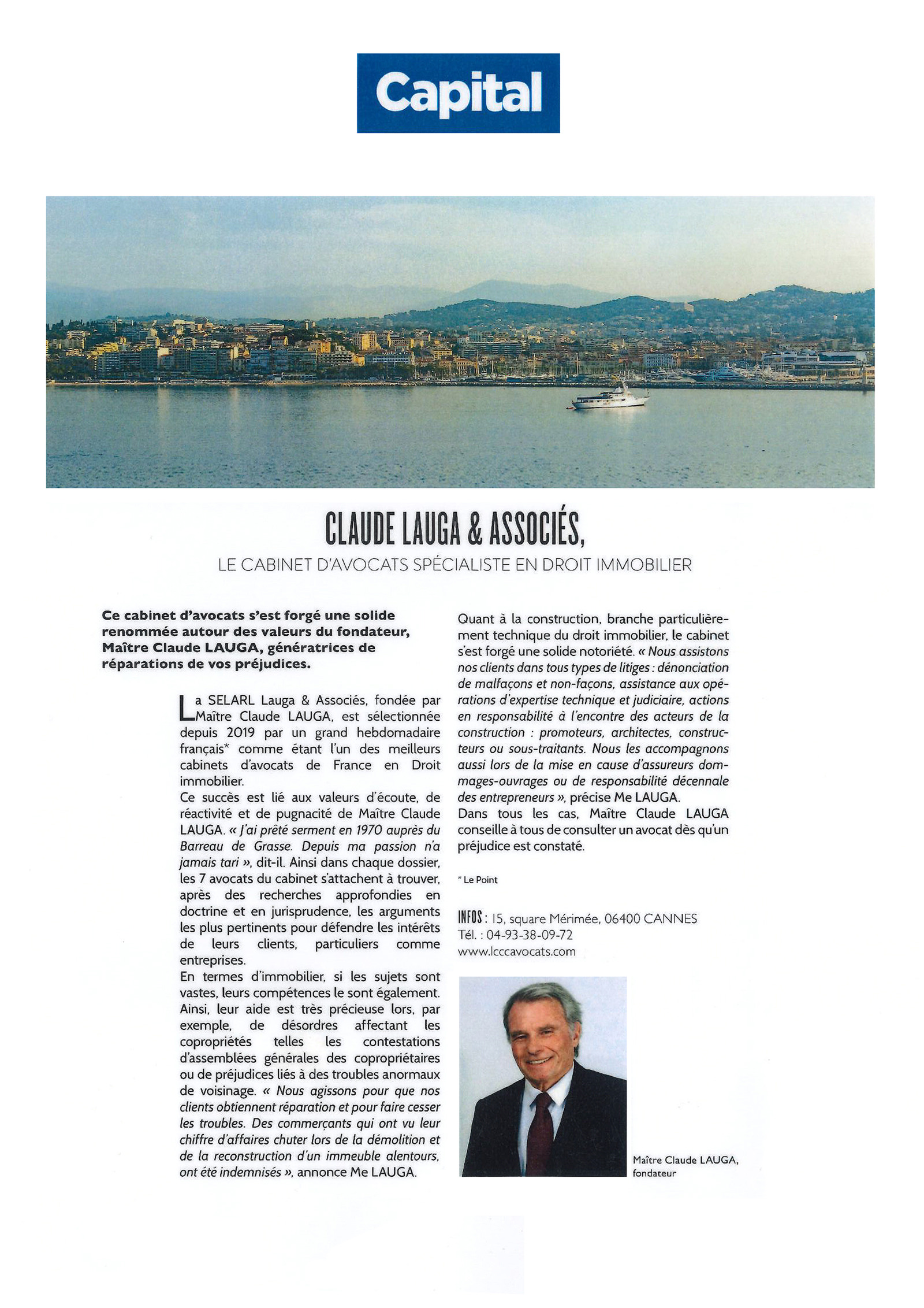Presse : Capital - Claude Lauga & Associés - Le cabinet d'avocats spécialiste en droit immobilier